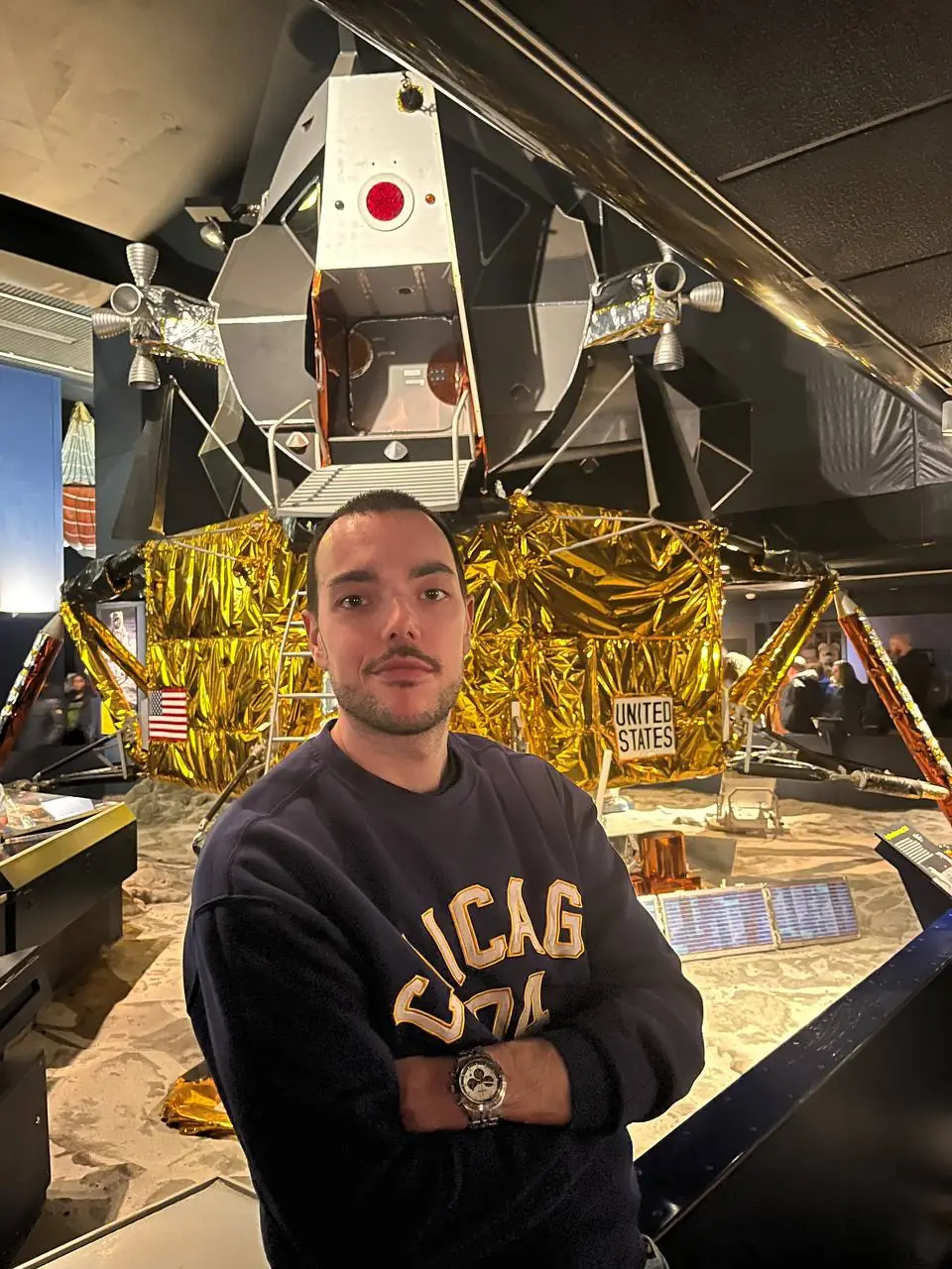 me at london science museum in front a lem reproduction