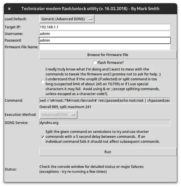 screenshot of the autoflashgui utility